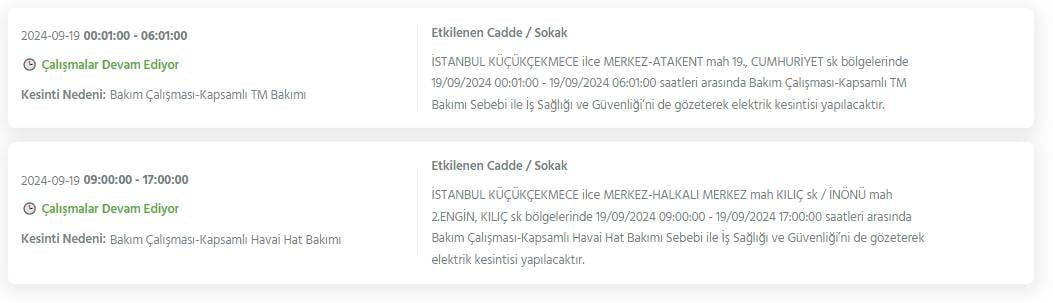 İstanbul'un 19 ilçesinde bu gece yarısından itibaren elektrikler kesiliyor 4